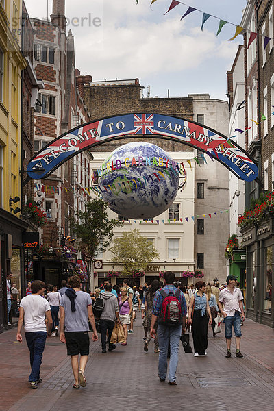Welcome to Carnaby Street Sign  London  England  Großbritannien  Europa