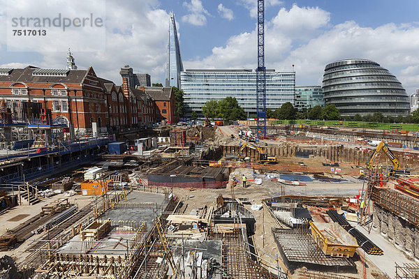 Großbaustelle an der Tower Bridge  City Hall  London  England  Großbritannien  Europa