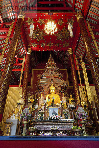 Golden Buddha  Wat Chiang Man  Chiang Mai  Nordthailand  Thailand  Asien