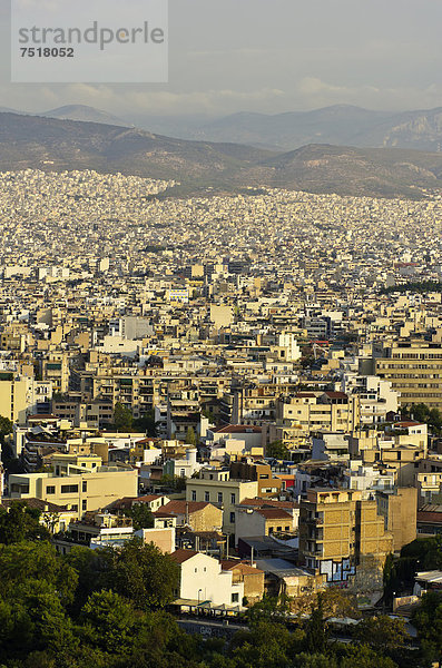 Athen Hauptstadt Europa über Ansicht Akropolis Griechenland