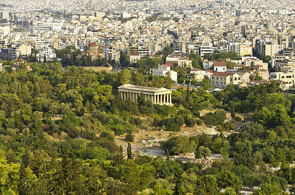 Athen Hauptstadt Europa über Großstadt Ansicht Akropolis Griechenland