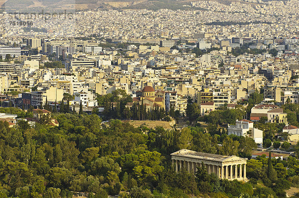 Athen Hauptstadt Europa über Großstadt Ansicht Akropolis Griechenland