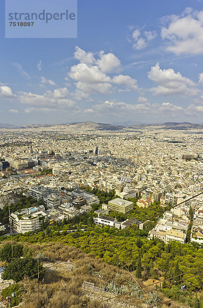 Athen Hauptstadt Europa Ansicht Berg Griechenland