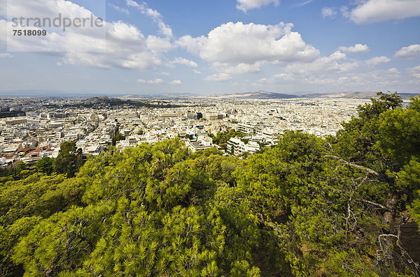 Athen Hauptstadt Europa Ansicht Berg Griechenland