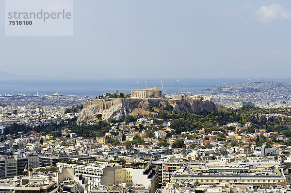 Athen Hauptstadt Europa Ansicht Berg Griechenland