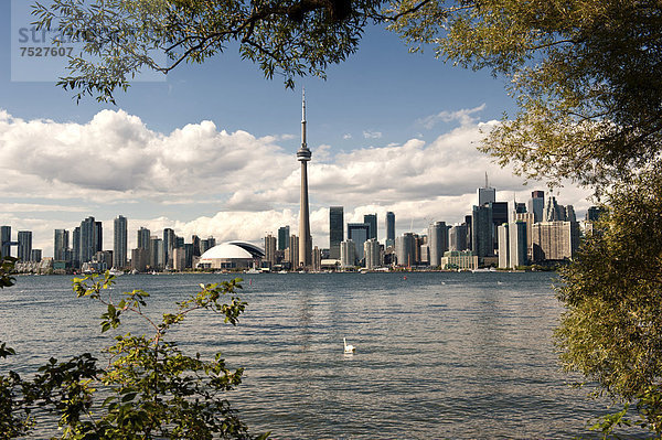 Skyline von Toronto von Center Island aus  CN Tower  Ontario-See  Toronto  Provinz Ontario  Kanada  Nordamerika