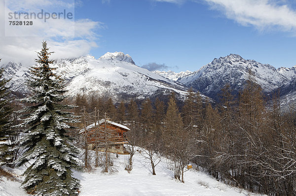 Frankreich Europa Winter Heiligtum Chalet Urlaub puy Linsen Hautes-Alpes Sport