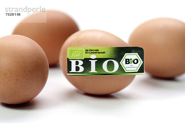 Hühnereier mit Bio-Siegel  Symbolfoto
