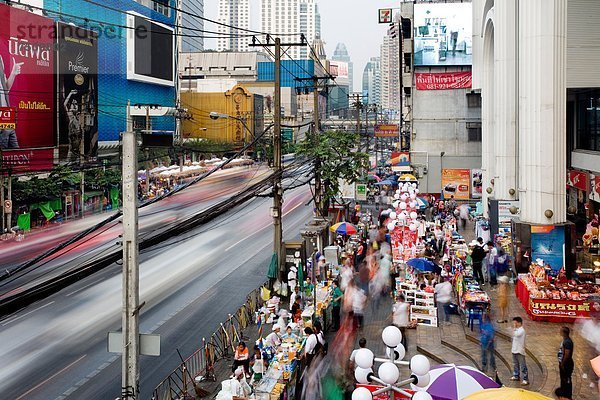 Straße Thanon Phetchaburi  Bangkok  Thailand