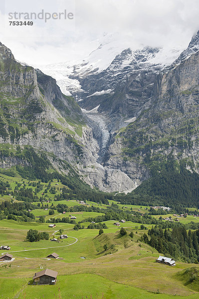 Europa Alpen Berner Oberland Grindelwald Schweiz Kanton Bern
