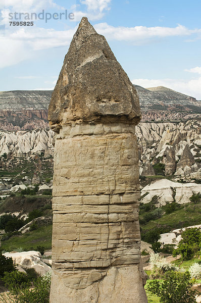 Felsformation  Feenkamine  Uchisar  Nationalpark Göreme  UNESCO-Welterbe  Kappadokien  Türkei