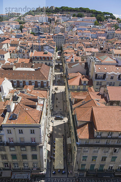 Lissabon Hauptstadt Europa heben Ansicht Terrasse Elevador de Santa Justa Portugal