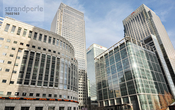 Moderne Architektur am Canary Wharf  London  Großbritannien