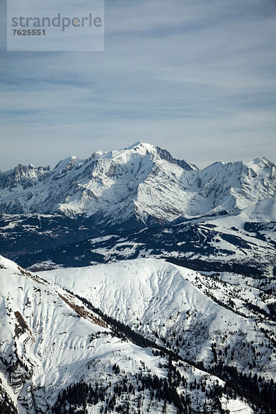 Luftaufnahme der verschneiten Berge