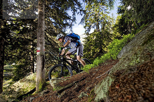 Mountainbiker in den Alpen  Andermatt  Schweiz