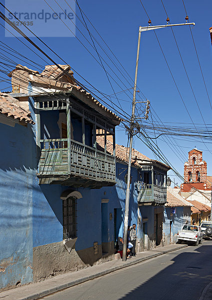 Koloniale Architektur in den Straßen von Potosi  Bolivien