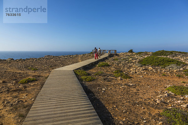 Steg zum Aussichtspunkt  Carrapateira  Algarve  Westküste  Portugal  Europa