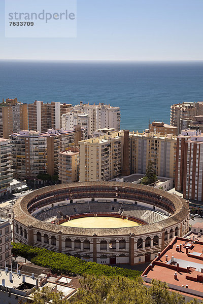 Europa über Hochhaus umgeben Ansicht Stierkampfarena Andalusien Spanien