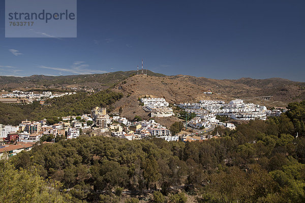 Europa Berg Landschaft Gebäude Entwicklung weiß Ansicht Andalusien Spanien