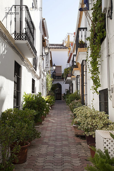 Europa Gasse Stadt Geschichte Andalusien Marbella Spanien