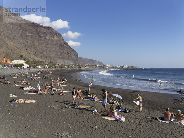 Strand in La Playa  Valle Gran Rey  La Gomera  Kanarische Inseln  Kanaren  Spanien  Europa