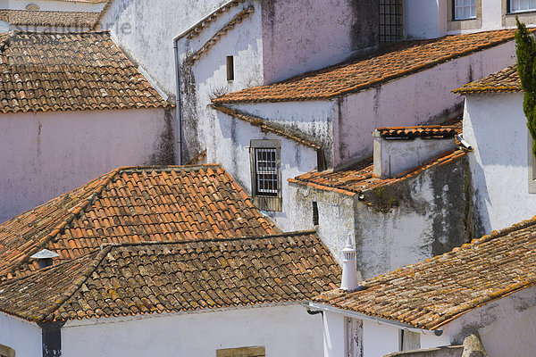 Dach Stadtmauer Europa Ansicht Portugal