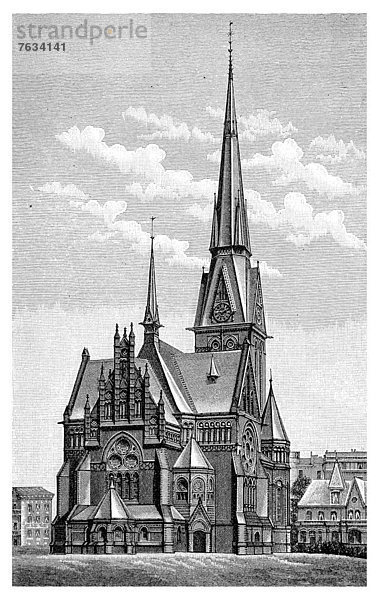 Christuskirche in Eimsbüttel  Illustration aus Meyers Konversationslexikon  1897
