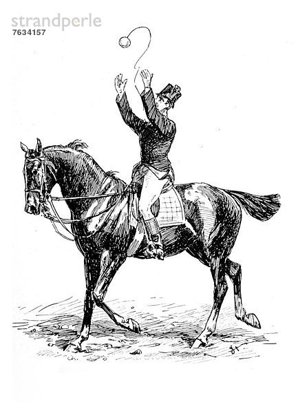 '''Ballspiel zu Pferd''  Jahrbuch ''Moderne Kunst in Meisterholzschnitten''  1900'