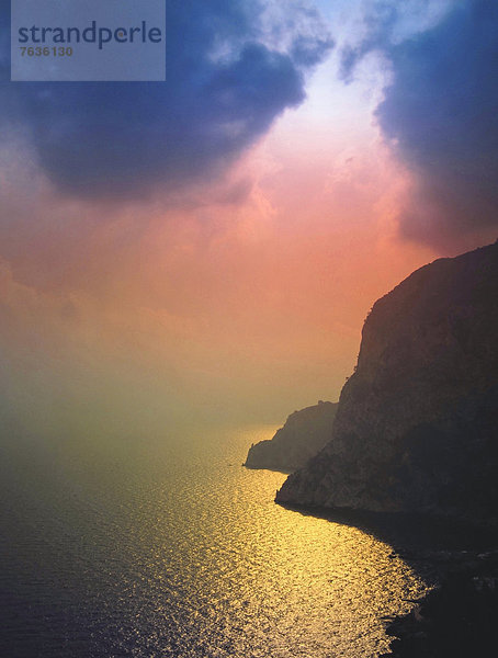 Sonnenuntergang  Beleuchtung  Licht  Küste  Capri  Italien  Stimmung