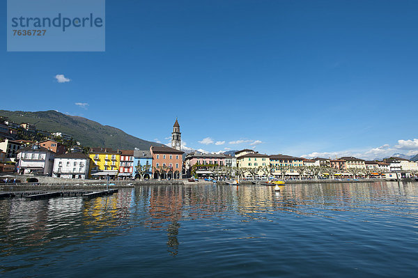 Hafen Europa Wohnhaus Gebäude See Lago Maggiore Ascona Schweiz