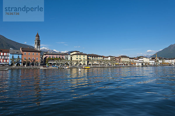 Hafen Europa Wohnhaus Gebäude See Lago Maggiore Ascona Schweiz