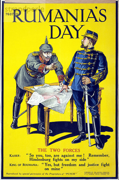 Europa  Konflikt  Großbritannien  Werbung  Landkarte  Karte  Poster  Krieg  König - Monarchie  britisch  Karte  England  Deutschland  Rumänien