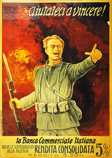 Europa  Kredit  Werbung  Militär  Soldat  Flamme  Feuer  Poster  Krieg  Zuneigung  Heer  Italienisch  Italien