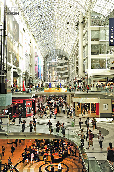 Einkaufszentrum  Mensch  Menschen  Reise  Menschenmenge  innerhalb  kaufen  Laden  Atrium  Kanada  modern  Ontario  Toronto