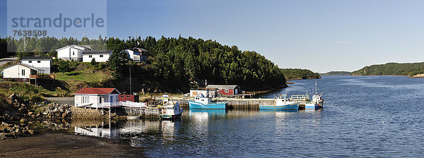 Hütte  Hafen  Felsen  Gewölbe  Neufundland  Kanada  Fischerboot  Meeresarm