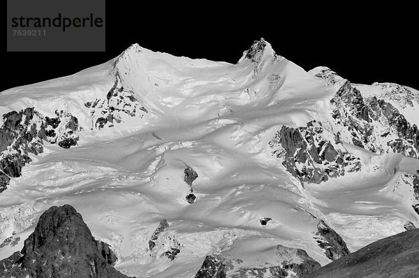 Bergsteiger durchsichtig transparent transparente transparentes Berg Westeuropa Berggipfel Gipfel Spitze Spitzen über Richtung Monte Rosa Sekunde Zermatt Südschweiz