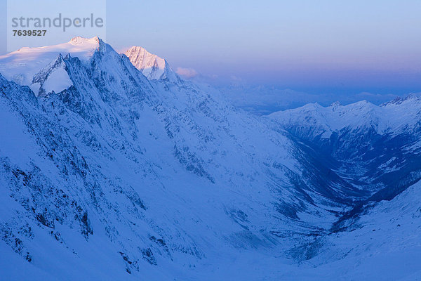 Montblanc Mont Blanc Europa Berg Winter Eis Gletscher Ansicht Moräne Schweiz Aletschgletscher