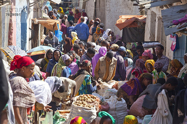 Handel  Stadt  Großstadt  UNESCO-Welterbe  Afrika  Äthiopien  Markt