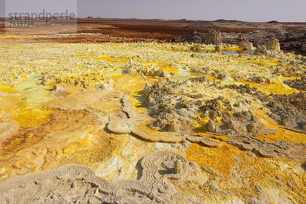 Landschaftlich schön  landschaftlich reizvoll  Landschaft  Geologie  Natur  Schwefel  Afrika  Äthiopien  Mineral