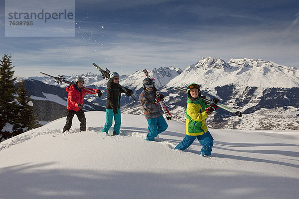 Europa  Berg  schnitzen  Skisport  Ski  Schnee  Schweiz  Wintersport