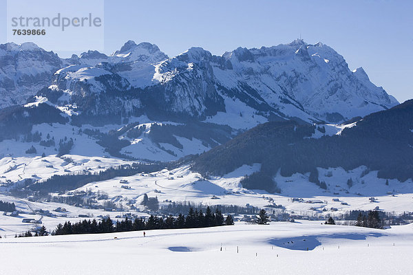 Landschaftlich schön landschaftlich reizvoll Europa Berg Winter Landschaft Schweiz