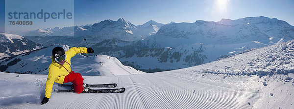 Panorama Berg Winter schnitzen Skisport Ski Skipiste Piste Wintersport