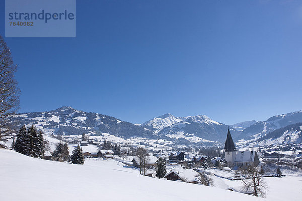 Europa Winter Bern Berner Oberland Gstaad Saanen Schweiz