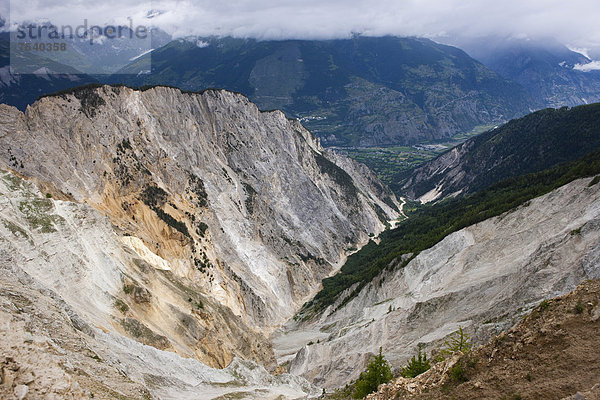 Felsbrocken Europa Berg Stein Steilküste Schlucht Erosion Schweiz