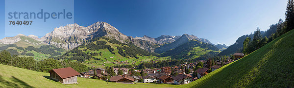 Panorama Europa Berg Dorf Chalet Bern Berner Oberland Schweiz