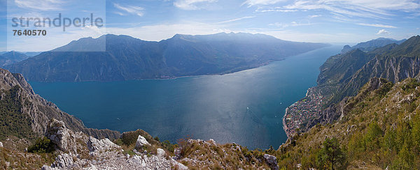 Panorama  Europa  See  Dorf  Gardasee  Italien