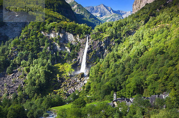 Europa Wald Dorf Holz Wasserfall Schweiz