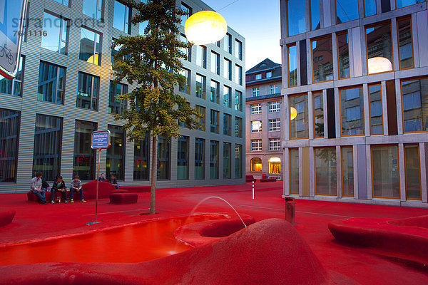 beleuchtet Europa arbeiten Stadt Großstadt Kunst Abenddämmerung Illumination Geschicklichkeit Schweiz
