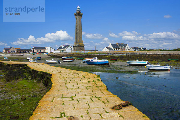 niedrig  Hafen  Frankreich  Europa  Boot  Gezeiten  Alge  Leuchtturm  Bretagne