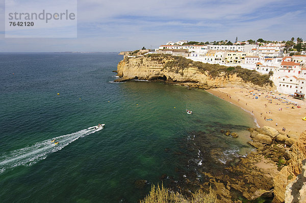 Felsbrocken  Europa  Strand  Steilküste  Küste  Meer  schwimmen  Algarve  Carvoeiro  Portugal